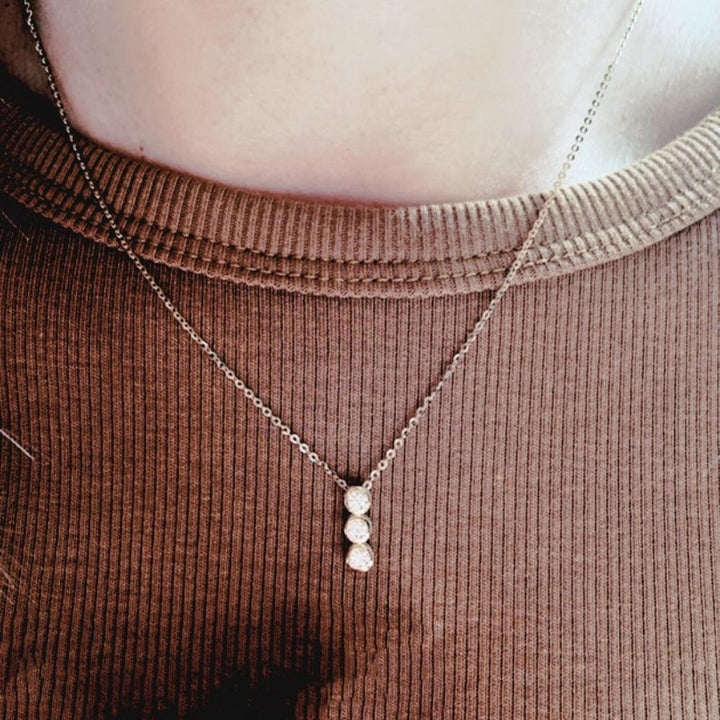 Three Stone Pendant Necklace