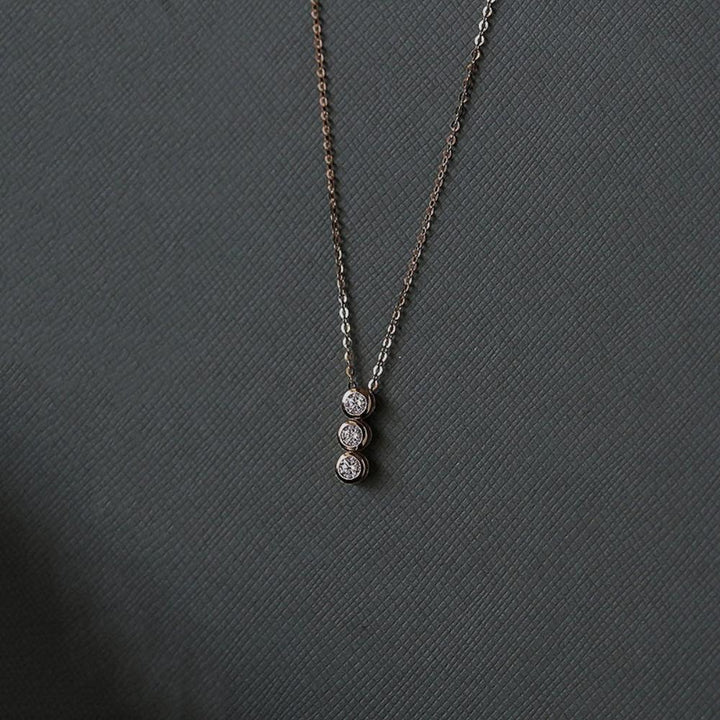 Three Stone Pendant Necklace