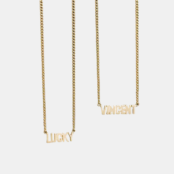 Lucky & Vincent Nameplates Chain Necklace