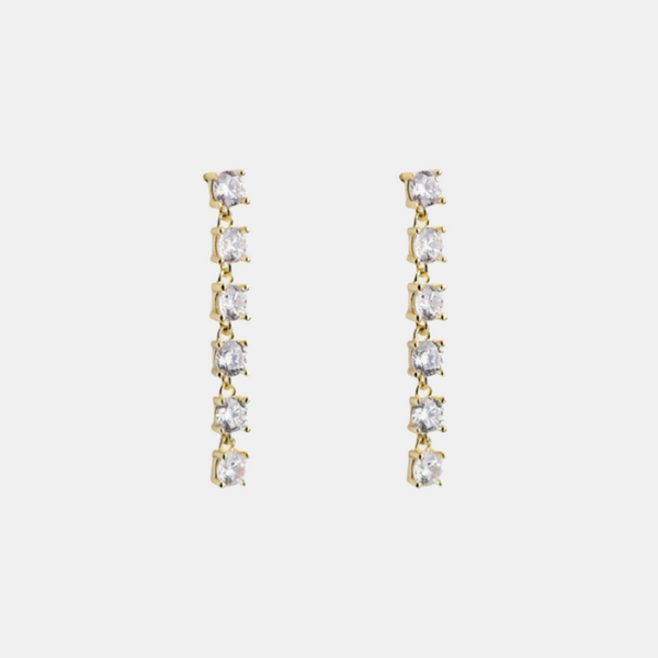 Six-stone Pavé Long Chain Drops