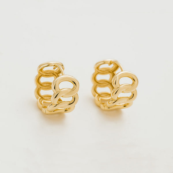 Weave Medium Huggie Earrings