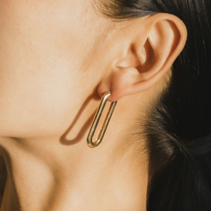 Paperclip Long Hoops