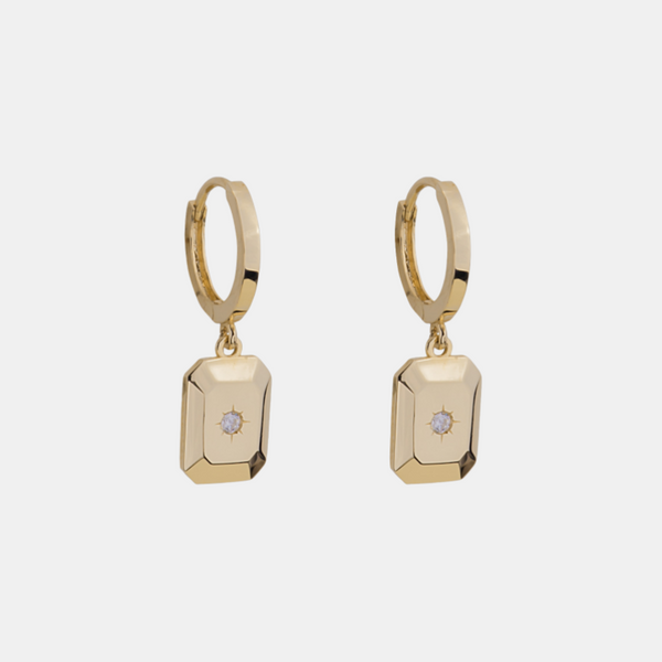 Star Pavé Medallion Medium Drop Earrings