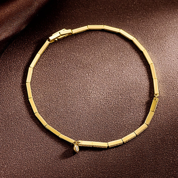 Pavé Bamboo Bangle Link Bracelet