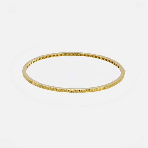 Pavé Ribbed Skinny Bangle