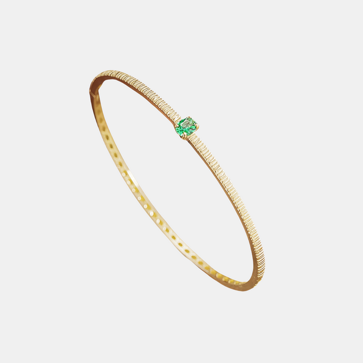 Emerald on Ribbon Bangle