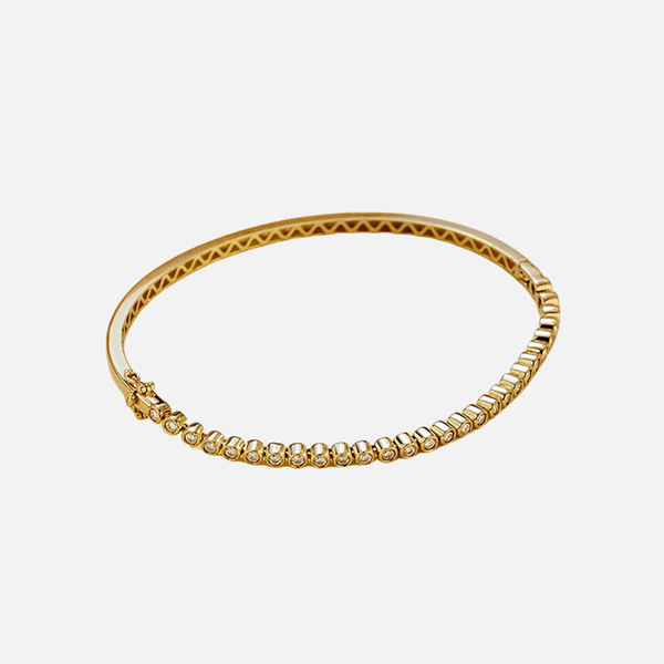 Semi-paved Tennis Bangle Bracelet