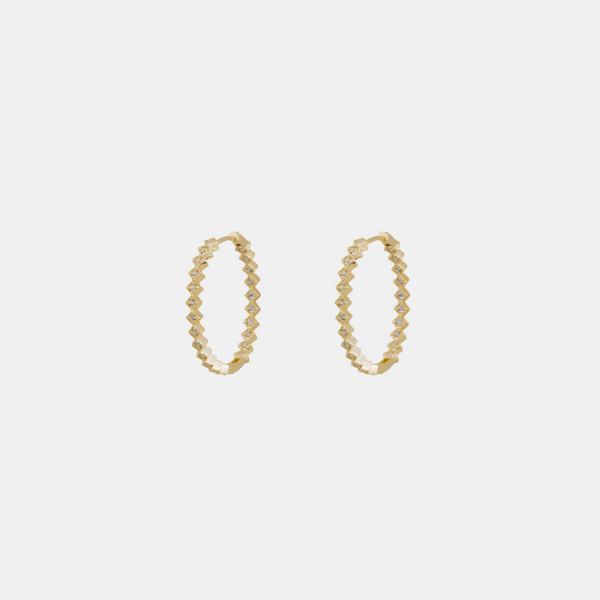 Pavé Bee Large Hoops