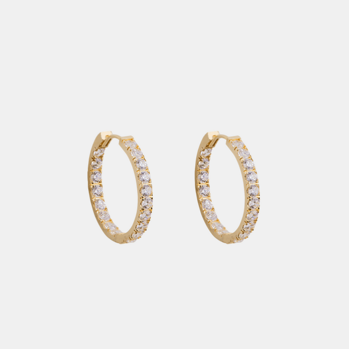 Pavé Medium and Large Hoops