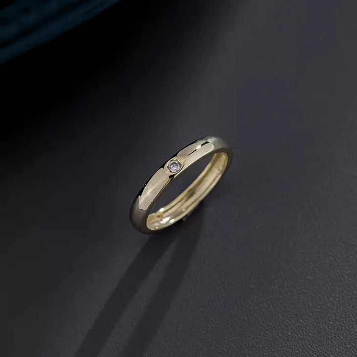 One Stone Wedding Band Ring