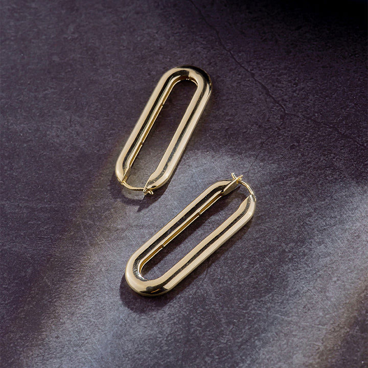 Paperclip Long Hoops